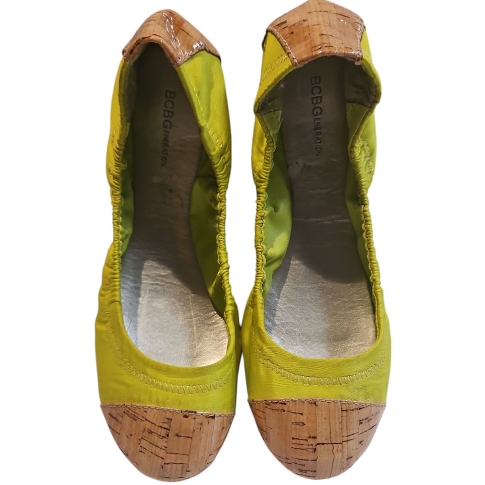 BCBGMAXAZRIA Women's Yellow Ballet Flats Size 7.5